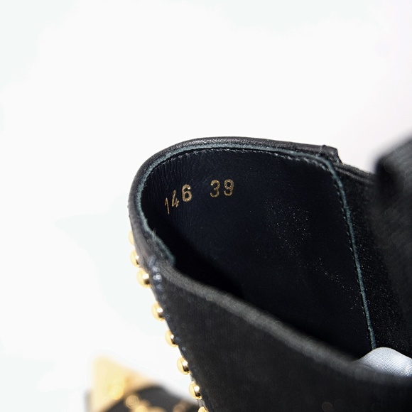 Versace Women’s Studded Leather Cowboy Ankle Boots - Picture 9 of 13